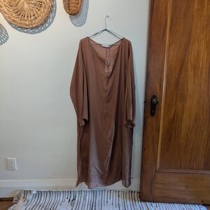 Zara Long Sleeve Maxi Dress in Brown Tunic
